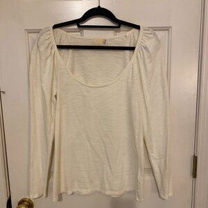 Anthropologie "NATION" Cream Scoop Neck Top_Size Med
